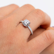 Bague de mariage diamant naturel rond 1.00 carat or rose Sofia